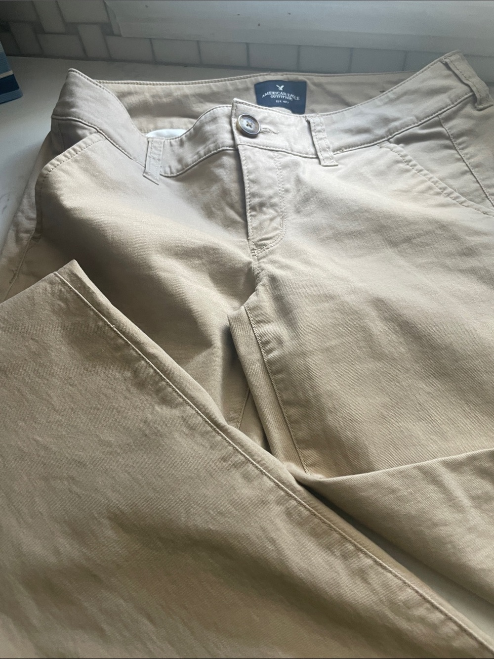 American Eagle Outfitters Khaki Boot Cut Kick Boot Pants